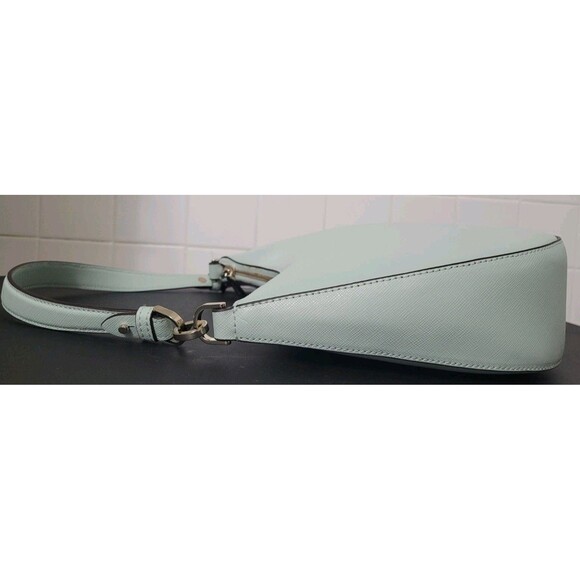 NWT KATE SPADE Staci Saffiano Leather Shoulder/Hobo Bag Crystal Blue $359 *FLAW - Picture 13 of 16